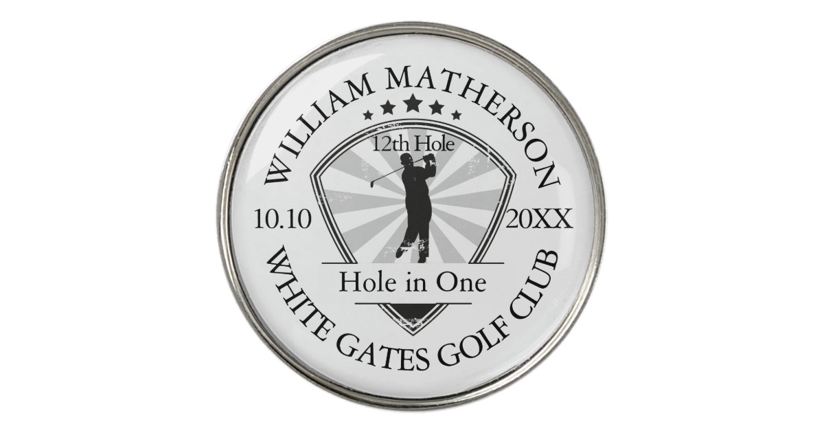 Hole in One Classic Personalised Golf Ball Marker Zazzle