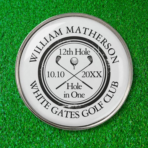Hole in One Classic Personalised Golf Ball Marker