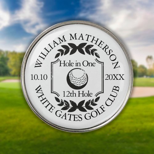 Hole in One Classic Personalised Golf Ball Marker