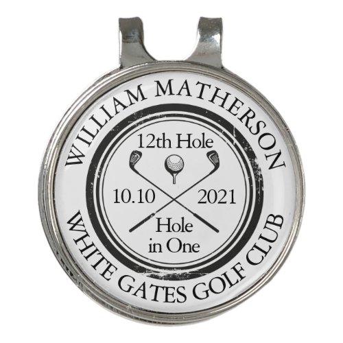 Hole in One Classic Personalised Golf Hat Clip