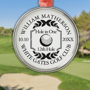 Hole in One Classic Personalised Golf Metal Ornament