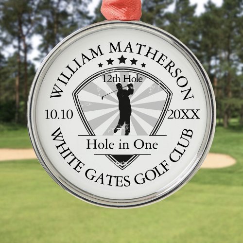 Hole in One Classic Personalised Golf Metal Ornament