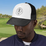Hole in One Classic Personalised Golf Trucker Hat<br><div class="desc">Featuring an aged stamp effect classic retro design. Personalize the name,  location hole number and date to create a great golf keepsake to celebrate that fantastic hole in one. Designed by Thisisnotme©</div>