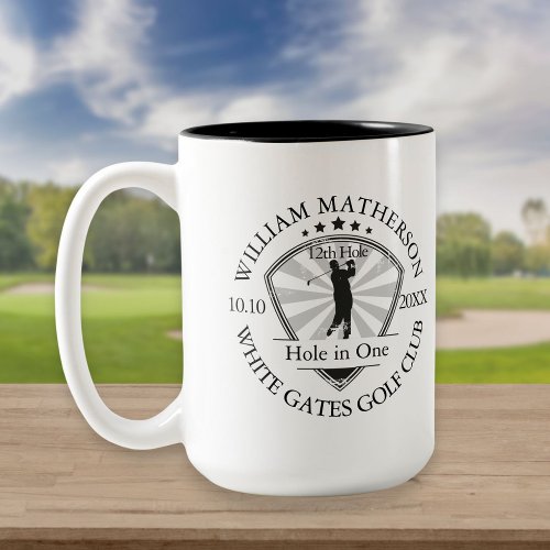 Hole in One Classic Personalised Stylish Golf Two_Tone Coffee Mug