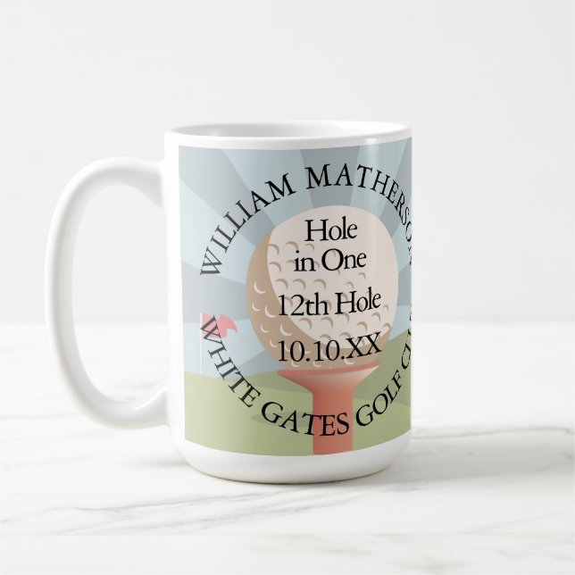 Hole in One Classic Personalized Coffee Mug (Left)