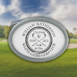 Hole in One Classic Personalized Golf  Belt Buckle<br><div class="desc">Featuring an aged stamp effect classic retro design. Personalize the name,  location hole number and date to create a great keepsake to celebrate that fantastic hole in one. Designed by Thisisnotme©</div>