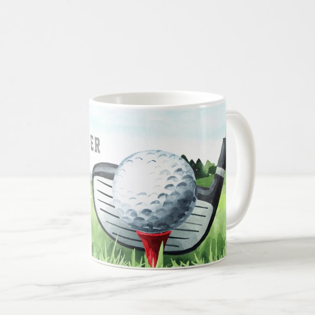 Hole in One Classic Personalized Golf  Coffee Mug (Front Right)