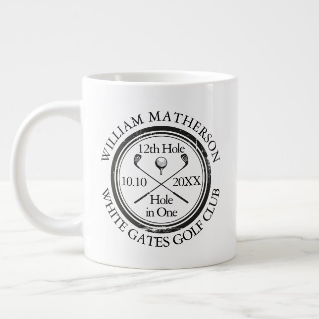 Hole in One Classic Personalized Golf Giant Coffee Mug (Left)