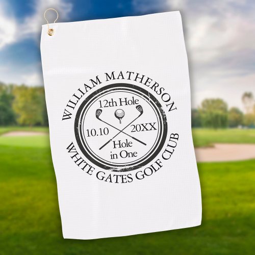 Hole in One Classic Personalized Golf Towel