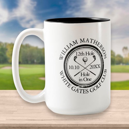 Hole in One Classic Personalized Golf Two_Tone Coffee Mug