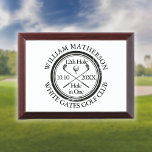 Hole in One Classic Personalized Golfer Golf Award Plaque<br><div class="desc">Featuring an aged stamp effect classic retro design. Personalize the golfer's name,  location hole number and date to create a great keepsake to celebrate that fantastic hole in one golf award. Designed by Thisisnotme©</div>
