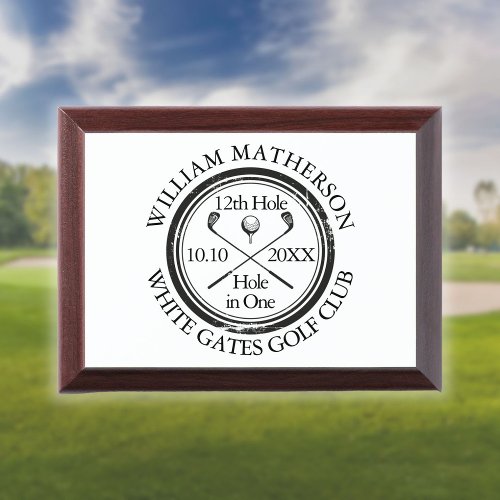 Hole in One Classic Personalized Golfer Golf Award Plaque