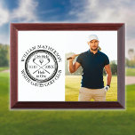 Hole in One Classic Personalized Photo Golfer Golf Award Plaque<br><div class="desc">Featuring an aged stamp effect classic retro design. Personalize the golfer's photo,  name,  location hole number and date to create a great keepsake to celebrate that fantastic hole in one golf award. Designed by Thisisnotme©</div>