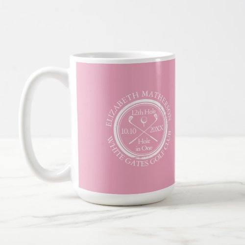 Hole in One Classic Pretty Feminine Pink Golf Coffee Mug