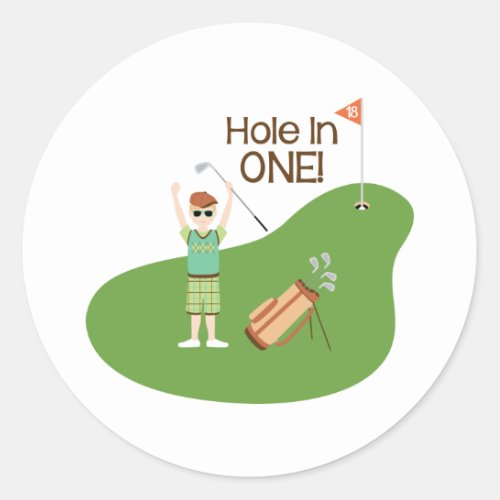 Hole In One Classic Round Sticker