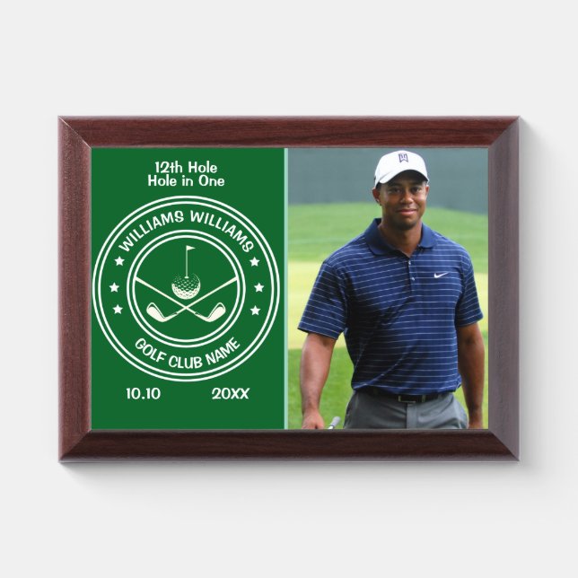 Hole in One Classic Royal Green Photo Award Plaque (Horizontal)