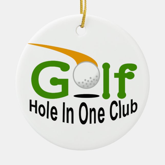 Hole in One Club Ceramic Ornament (Front)