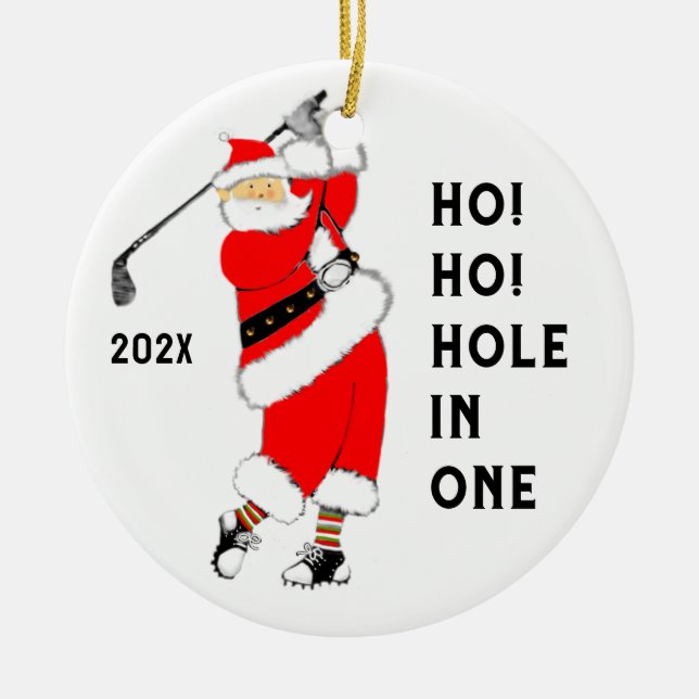Hole-in-one Collectible. Ceramic Ornament (Front)