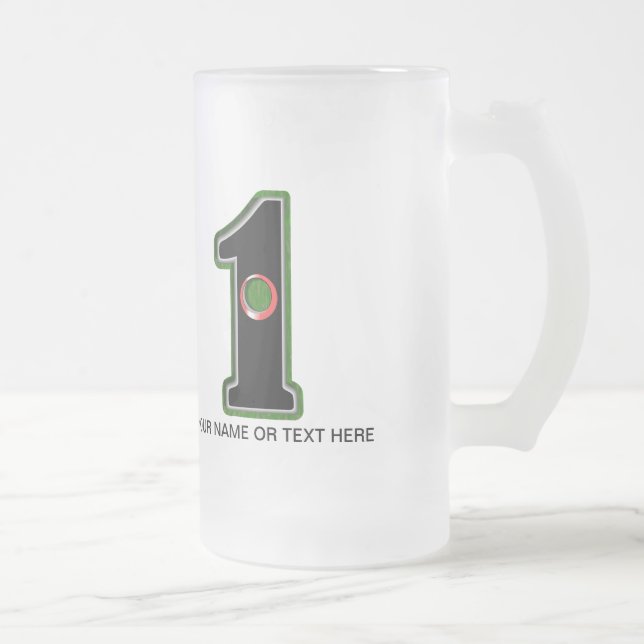 Hole in One Customizable Frosted Glass Beer Mug (Right)