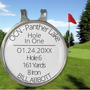 Hole In One Date Stats Location Golf Keepsake Hat Clip