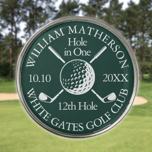 Hole in One Emerald Golf Ball Clubs Custom Marker