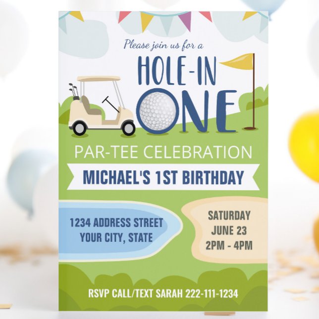 Hole in One First Birthday Golf Invitation (Creator Uploaded)