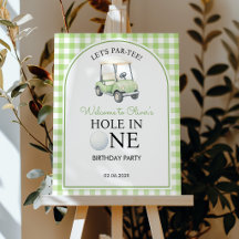 Hole in One First Birthday Golf Welcome Sign