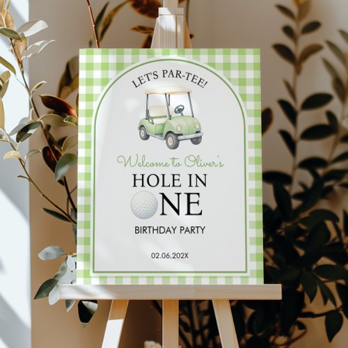 Hole in One First Birthday Golf Welcome Sign