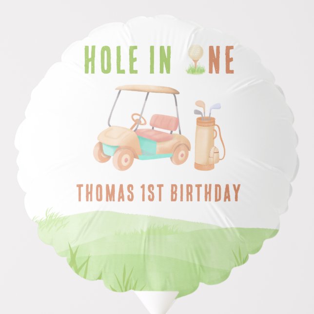 Hole In One First Birthday Party Balloon (Front)