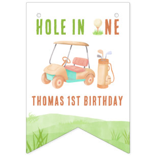 Hole In One First Birthday Party Bunting Flags