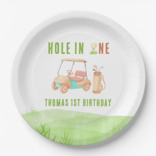 Hole In One First Birthday Party Paper Plates