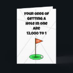 Hole In One Funny Golf Birthday Card<br><div class="desc">This is a fun birthday card for the golfer you know for their birthday. You are free to change the text on this card (front and inside) to suit your recipient, as well as to personalize it. The 19th Hole is golfer terms for the club house btw. Designed by Sheila...</div>