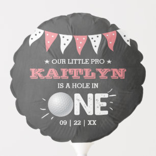 Hole In One Girls Golf 1st Birthday Par-tee Balloon