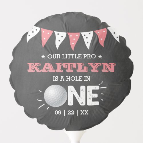 Hole In One Girls Golf 1st Birthday Par_tee Balloon