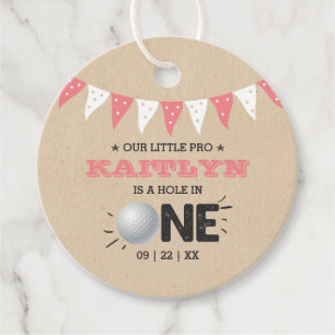 Hole In One Girls Golf 1st Birthday Par-tee Favor Tags