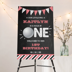 Hole In One Girls Golf 1st Birthday Par-tee Foam Board
