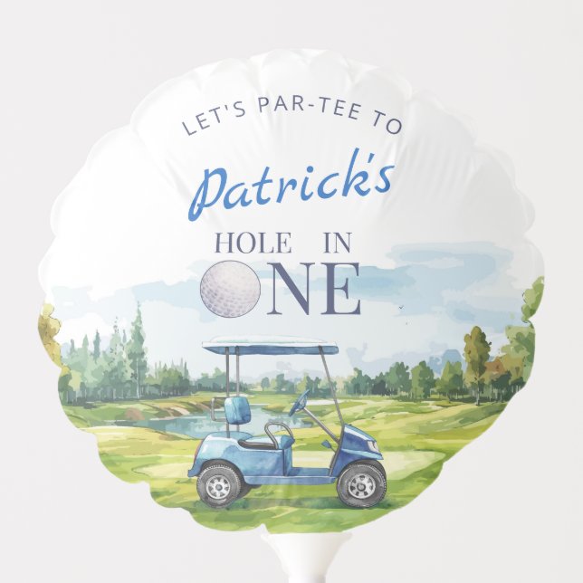 Hole In One Golf 1st Birthday  Balloon (Front)