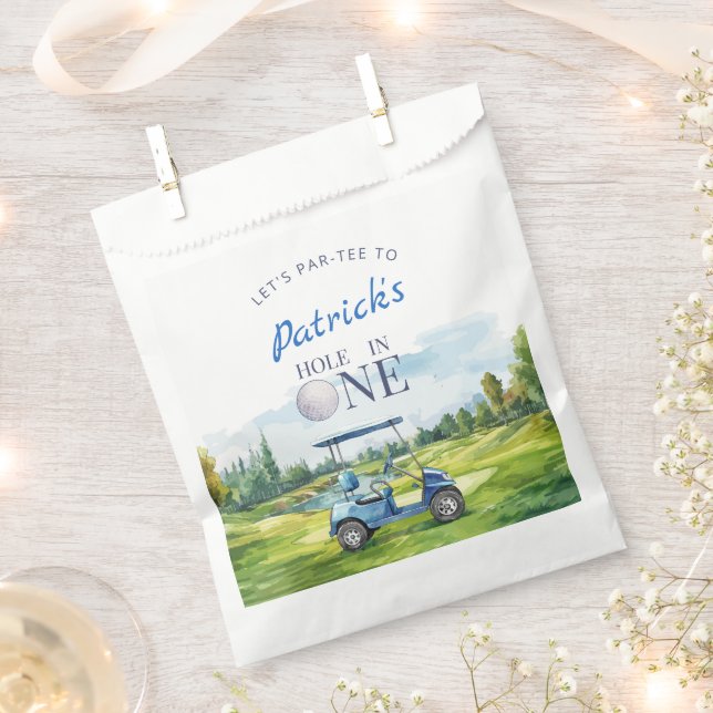 Hole In One Golf 1st Birthday  Favor Bag (Clipped)