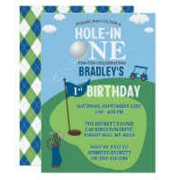 Hole In One Golf 1st Birthday Invitation