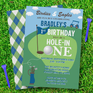 Hole In One Golf 1st Birthday Invitation