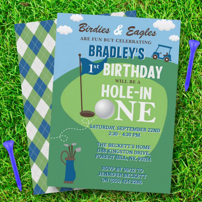 Hole In One Golf 1st Birthday Invitation | Zazzle