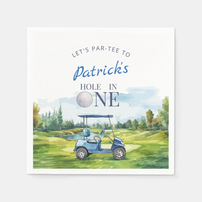 Hole In One Golf 1st Birthday  Napkins (Front)