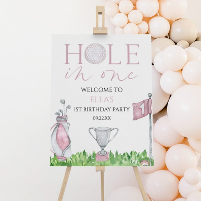 Hole In One Golf 1st Birthday Party Welcome Sign (Creator Uploaded)