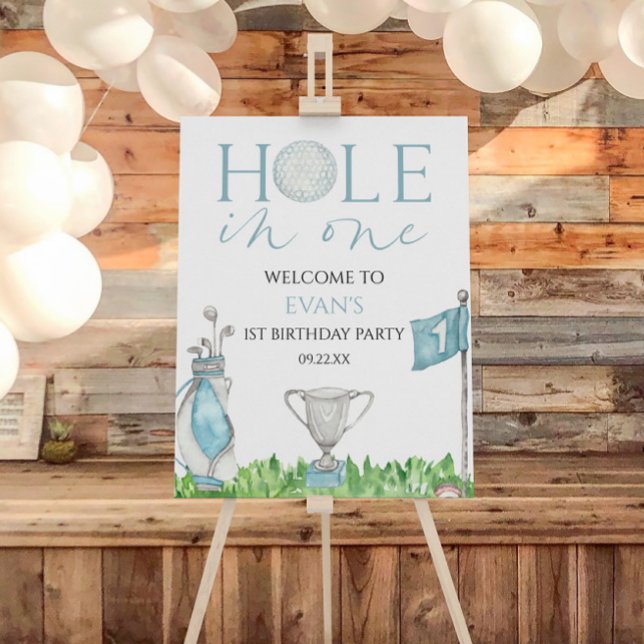 Hole In One Golf 1st Birthday Party Welcome Sign (Creator Uploaded)