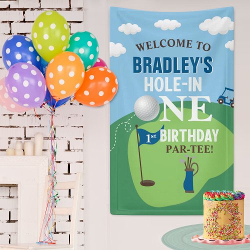 Hole In One Golf 1st Birthday Welcome Banner