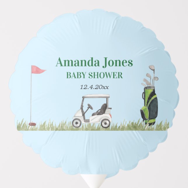 Hole In One Golf Baby Shower  Balloon (Front)