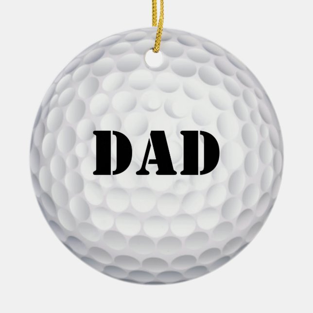 Hole In One! Golf Ball Ceramic Ornament (Front)