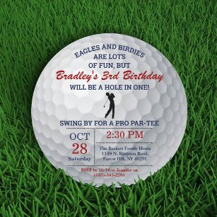 Hole In One Golf Ball PAR-TEE Any Age Birthday Invitation