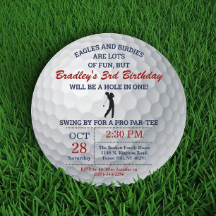 Hole In One Golf Ball PAR-TEE Any Age Birthday Invitation