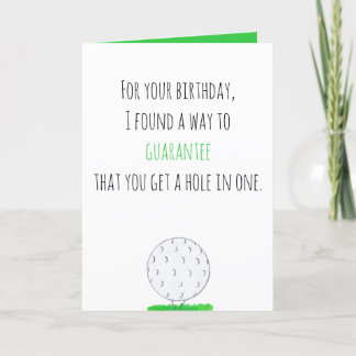 Hole In One Golf Birthday Card